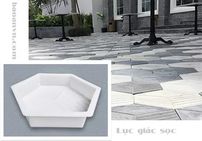 Khuôn gạch không nung block lục giác sọc