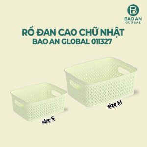 Rổ đan cao đựng đồ chữ nhật cao cấp 4