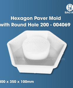 Hexagon paver mold with round hole 200