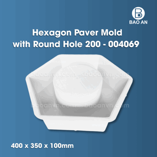 Hexagon paver mold with round hole 200