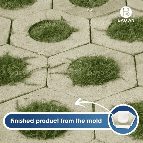 Hexagon paver mold with round hole 200 - 3