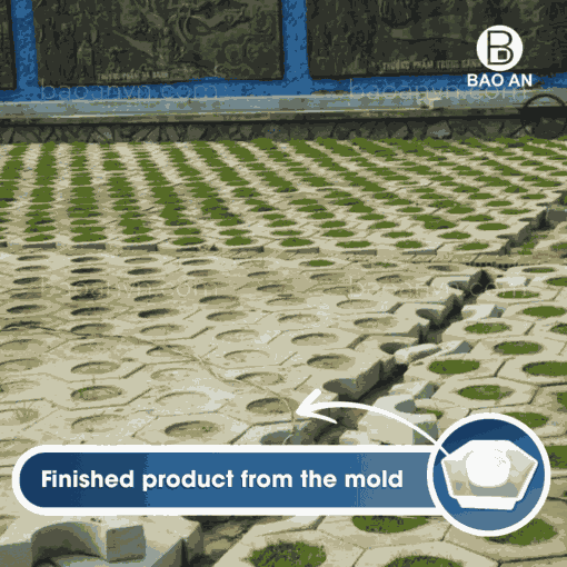 Hexagon paver mold with round hole 200 - 4