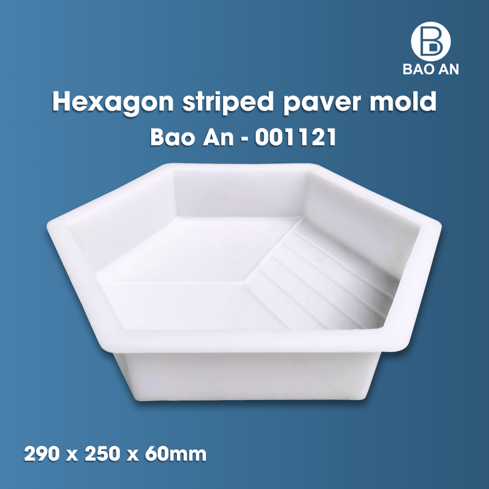 Hexagon striped paver mold 1