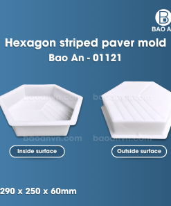 Hexagon striped paver mold 2