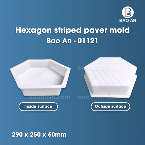 Hexagon striped paver mold 2