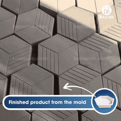 Hexagon striped paver mold 4