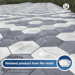 Hexagon striped paver mold 5