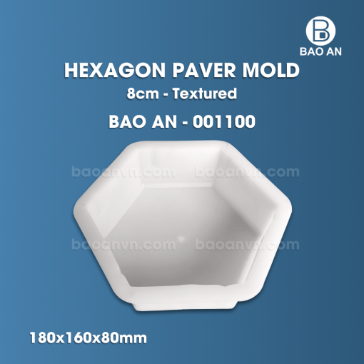 Hexagon paver mold 8cm textured 1