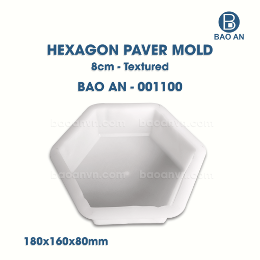 Hexagon paver mold 8cm textured 3