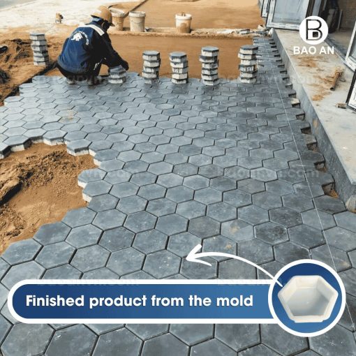 hexagon paver mold textured 1