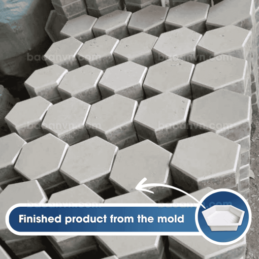hexagon paver mold textured 3