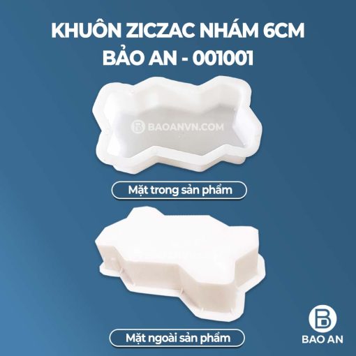Khuôn gạch ziczac nhám 6cm mẫu 3