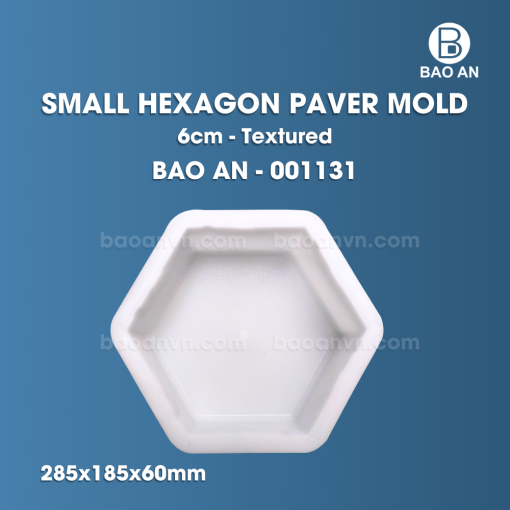 Small hexagon paver mold 6cm textured 2