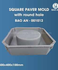 Square paver mold with round hole 1