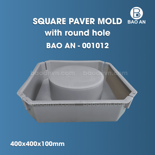 Square paver mold with round hole 1