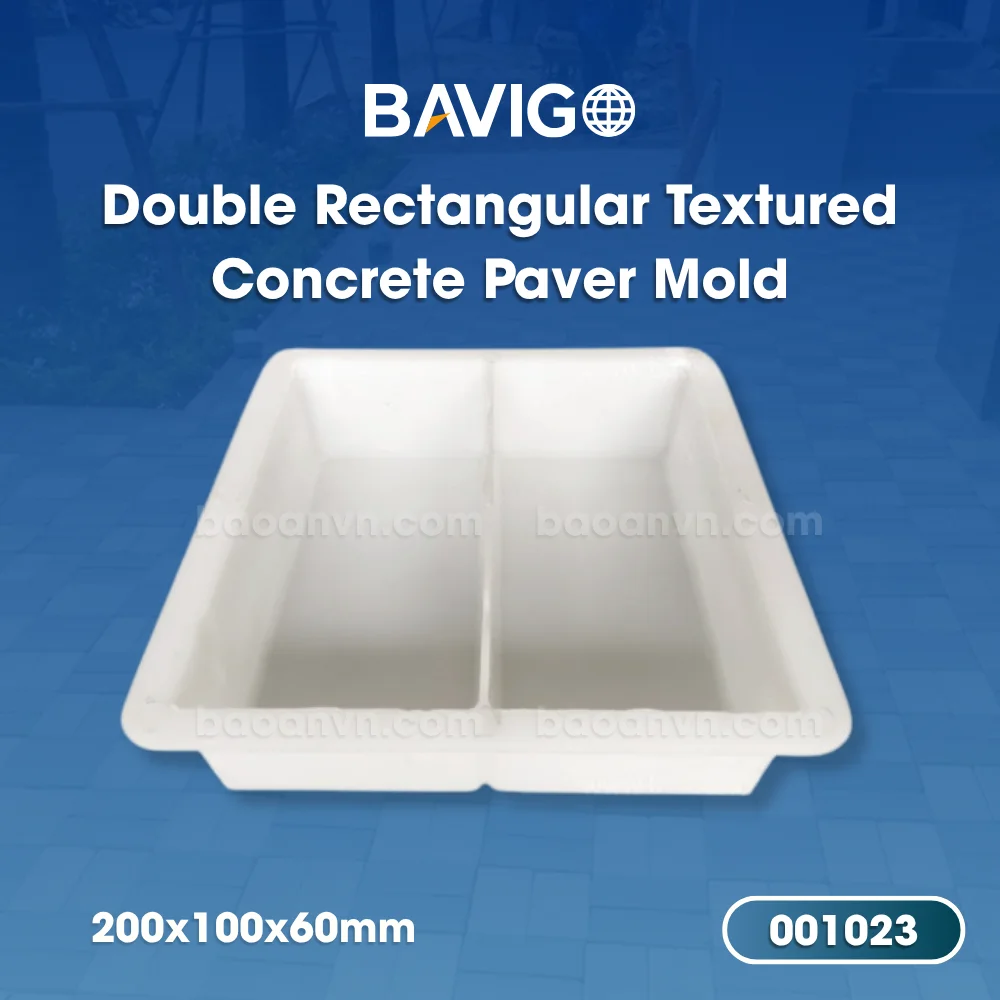 Double rectangular textured concrete paver mold 001023 01