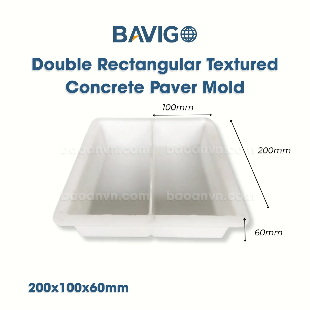 Double rectangular textured concrete paver mold 001023 02