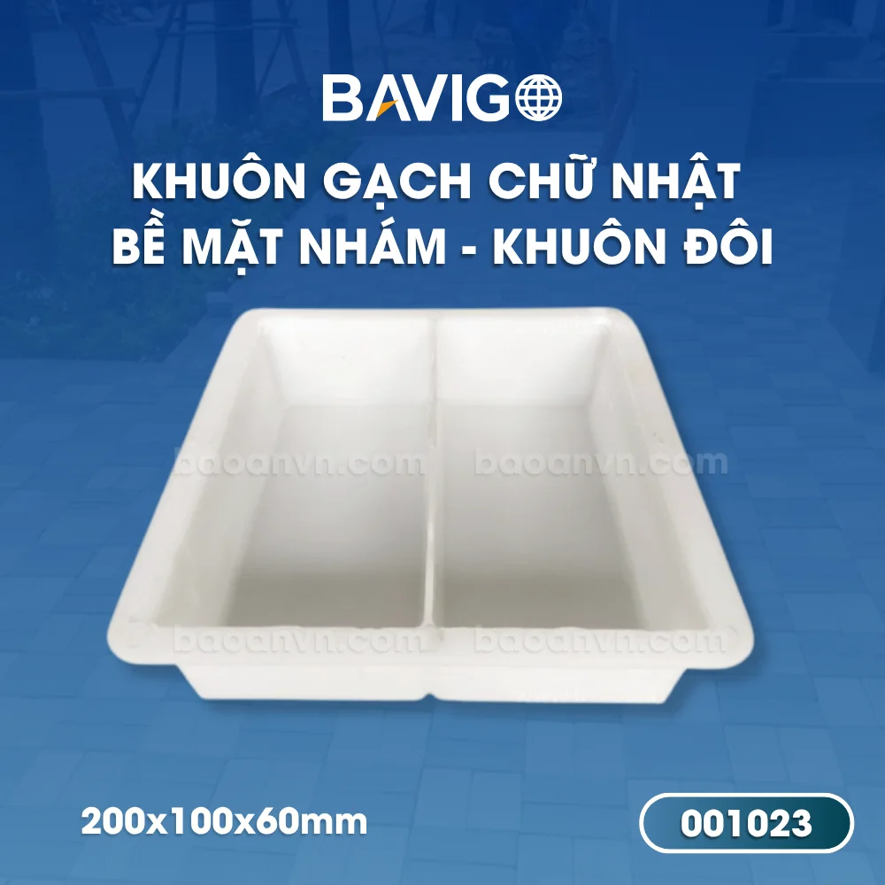 Khuôn gạch chữ nhật nhám khuôn đôi 001023 01