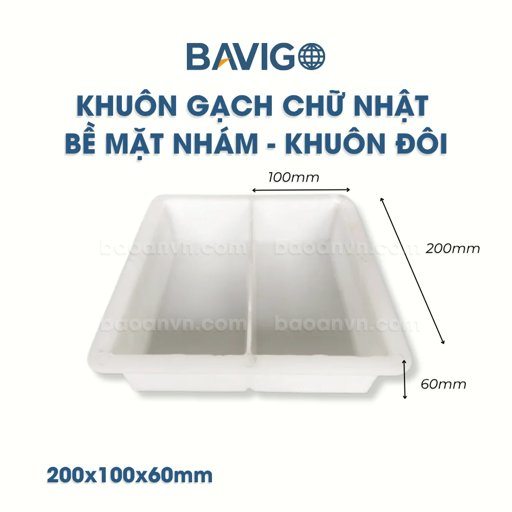 Khuôn gạch chữ nhật nhám khuôn đôi 001023 02