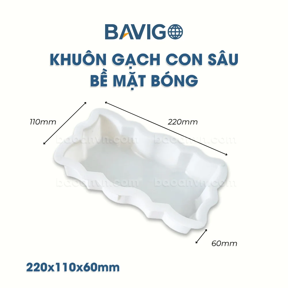 kích thước khuôn gạch con sâu bề mặt bóng 001010
