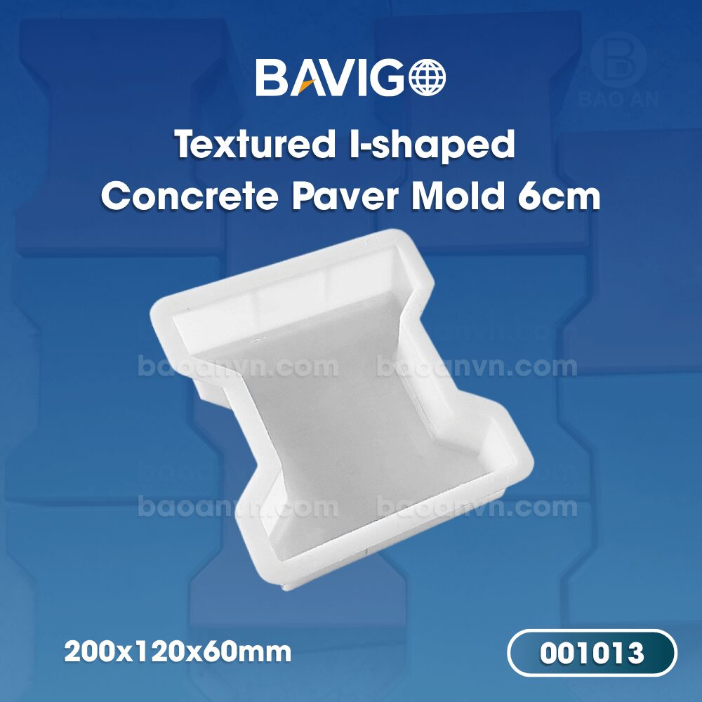 Textured I-shape concrete paver mold 6cm 01