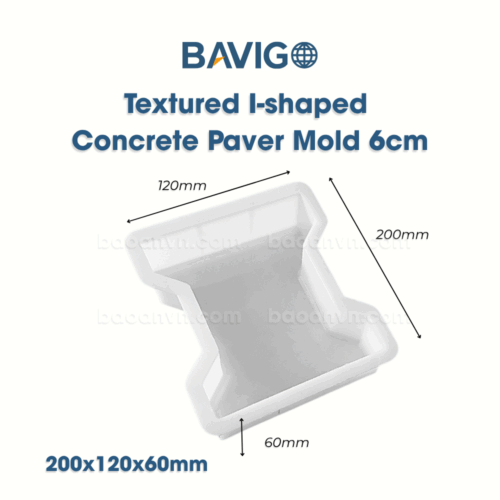 Textured I-shape concrete paver mold 6cm 02