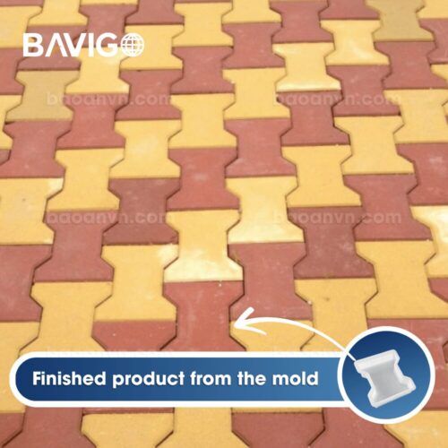 Textured I-shape concrete paver mold 6cm 03