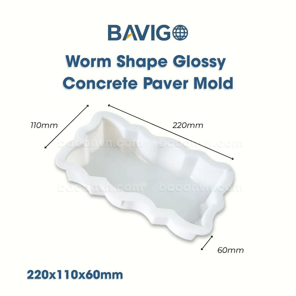 Worm shape glossy concrete paver mold 02