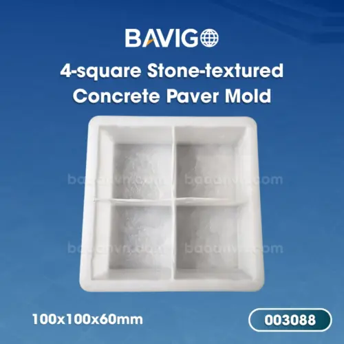 4-square stone textured concrete paver mold 003088 01