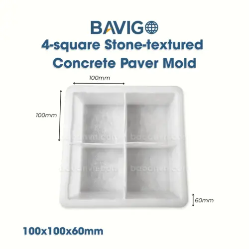 4-square stone textured concrete paver mold 003088 02
