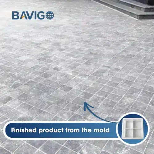 4-square stone textured concrete paver mold 003088 03