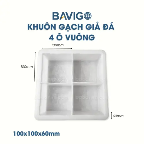 Khuôn gạch giả đá 4 ô vuông 003088 02