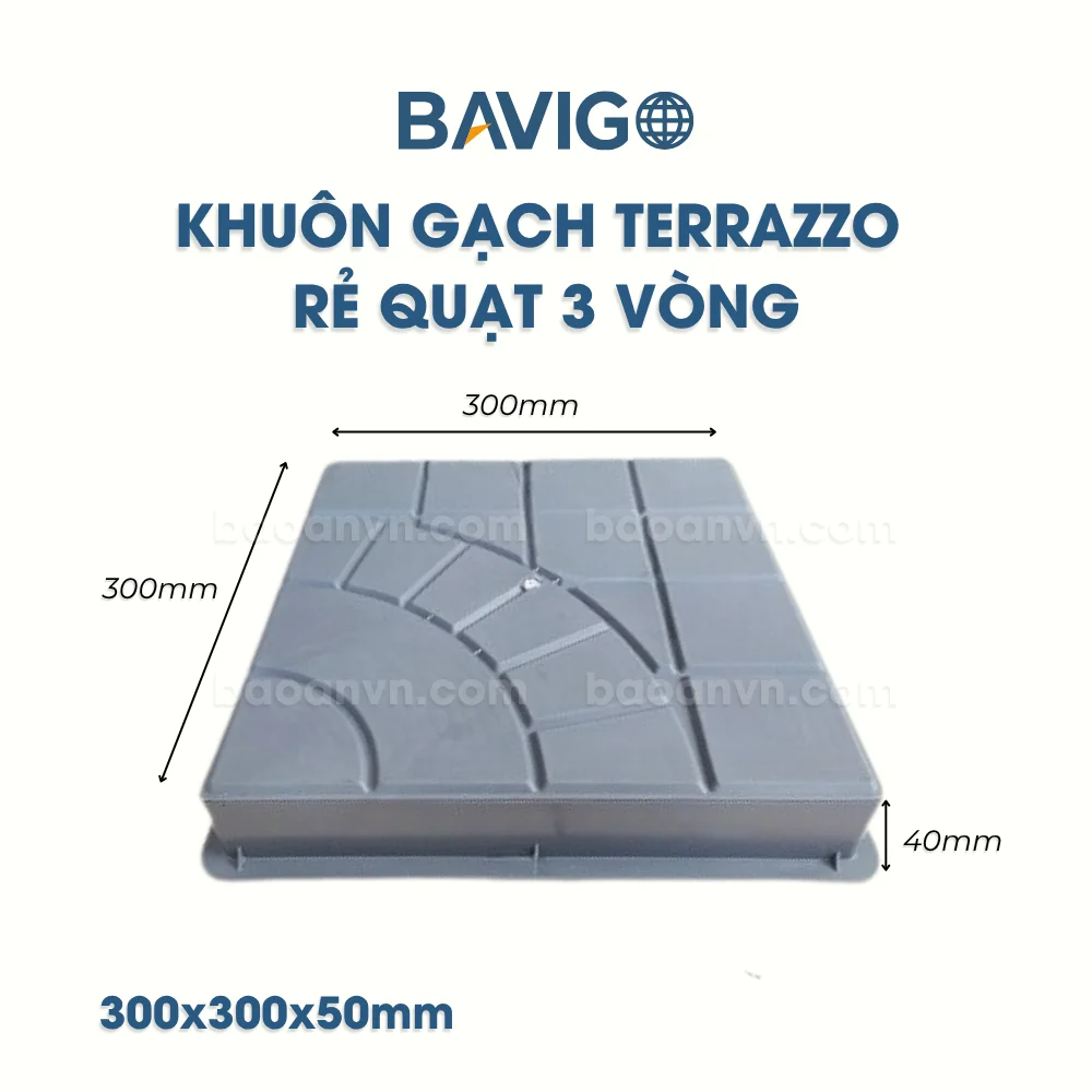 Khuôn gạch Terrazzo rẻ quạt 3 vòng 002033 03
