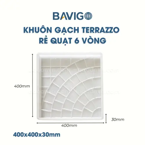 Khuôn gạch terrazzo rẻ quạt 6 vòng 002037 02
