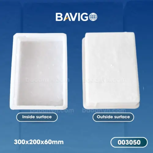 Stone-textured rectangular concrete paver mold 200 003050 02