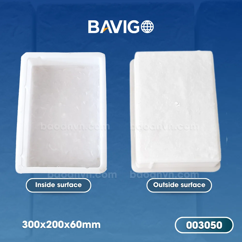 Stone-textured rectangular concrete paver mold 200 003050 02