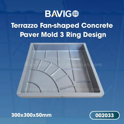 Terrazzo fan-shaped concrete paver mold 002033 01