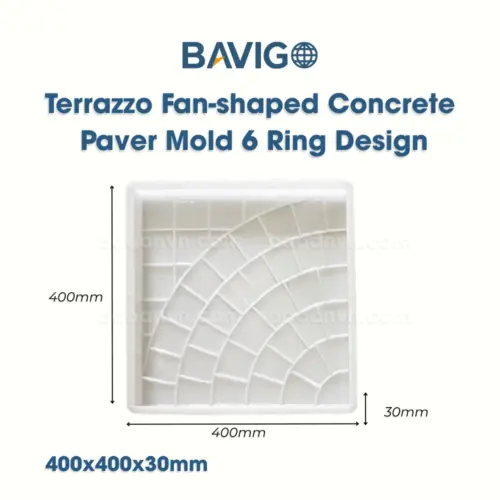 Terrazzo fan-shaped concrete paver mold 002037 02