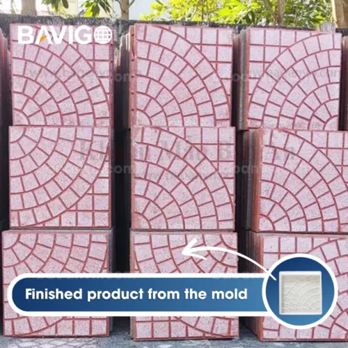 Terrazzo fan-shaped concrete paver mold 002037 03