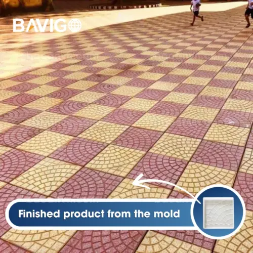 Terrazzo fan-shaped concrete paver mold 002037 04